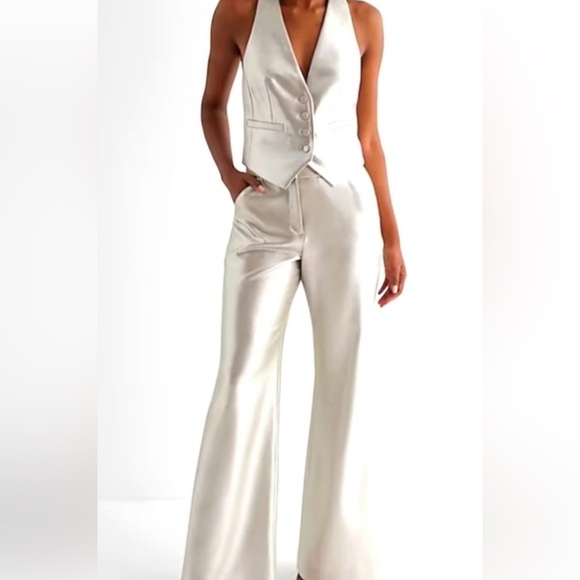 Express Champagne Metallic Pants Size 14L - Picture 2 of 8